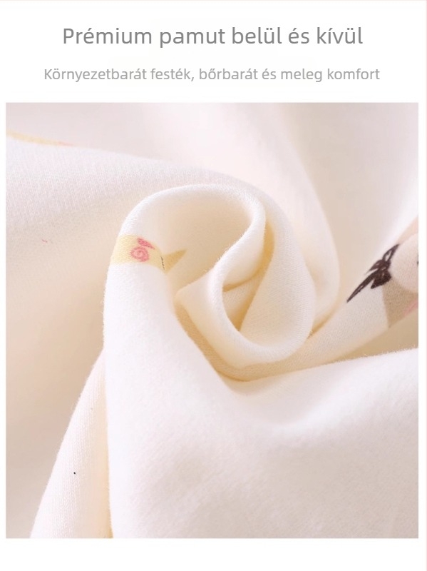 Újszülött babatop 100% pamutból, Brushed, V-nyakú, kapucniátlan, uniszex, tavasz–őszre