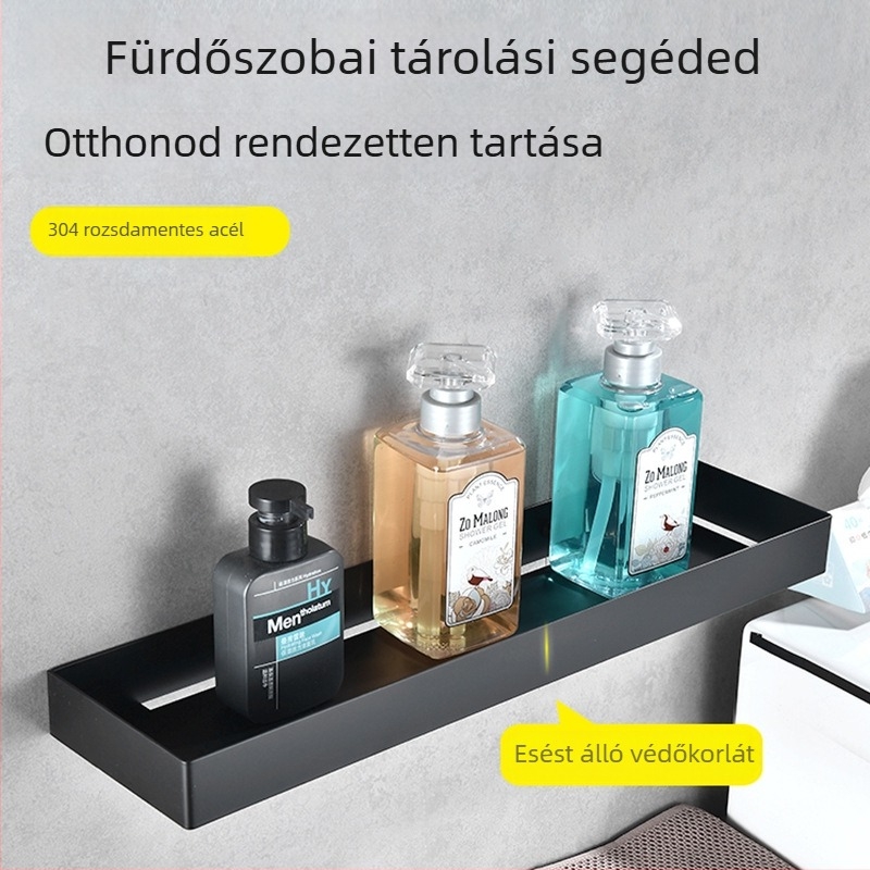 Tükör elé előtti tárolópolc, falra szerelt, rozsdamentes acélból, elektroplattált felülettel, 20 kg teherbírás, modern stílus