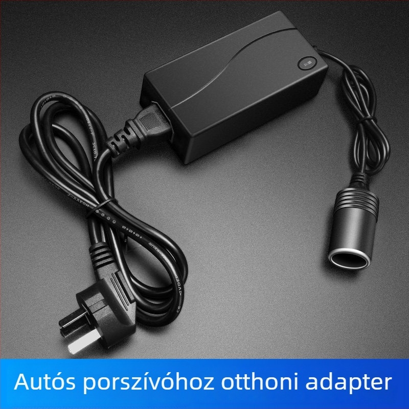 Autóba szánt elektromos adapter — 220V-12V inverter, 60W, cigaretta gyújtó aljzat, ABS műanyag