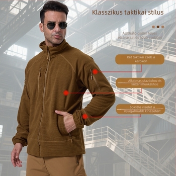 Fleecdzseki álló gallérral, polár fleece anyagból és béléssel, uniszex, melegen tart