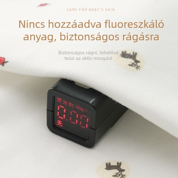 Újszülött pamut hosszú ujjú felső, V-nyakú, 100% pamut, minden évszakra
