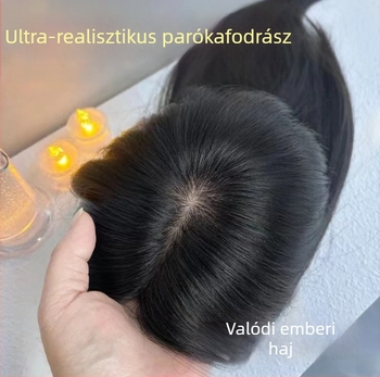 Női hajdarab – valódi emberi haj, egyenes, kézzel szőtt, magas koronával; modell Bangs hair piece, OEM/domestic, eredet Henan