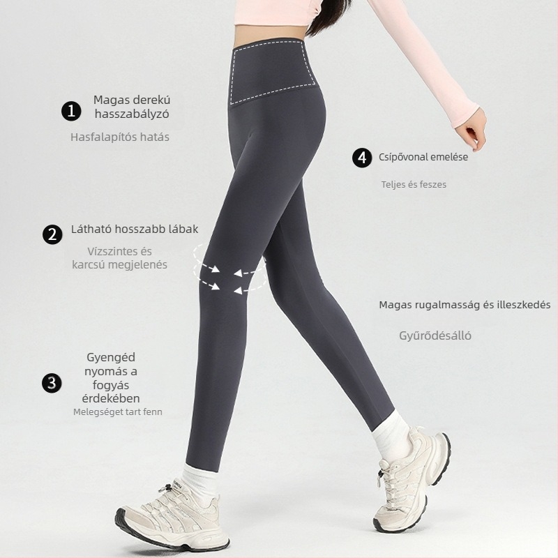 Barbie magas derekú téli tréningnadrág nylon-spandex keverék, geometriai mintázat, vast anyag, szűk fazon