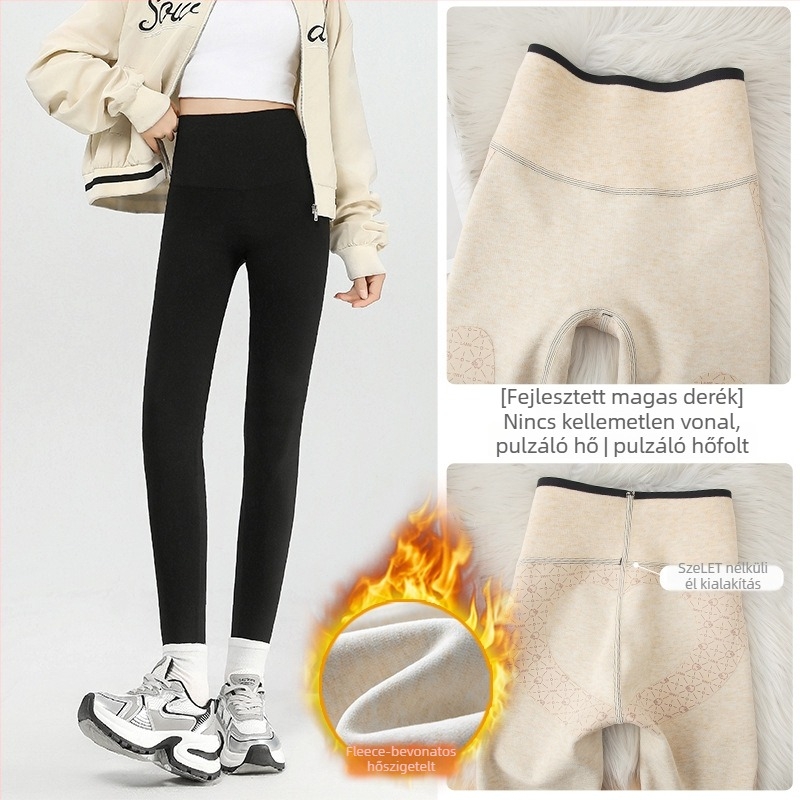 Barbie magas derekú téli tréningnadrág nylon-spandex keverék, geometriai mintázat, vast anyag, szűk fazon