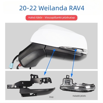 Visszapillantó tükörház fényjelzővel és lencse keretével 2020-2022 Toyota RAV4-hez