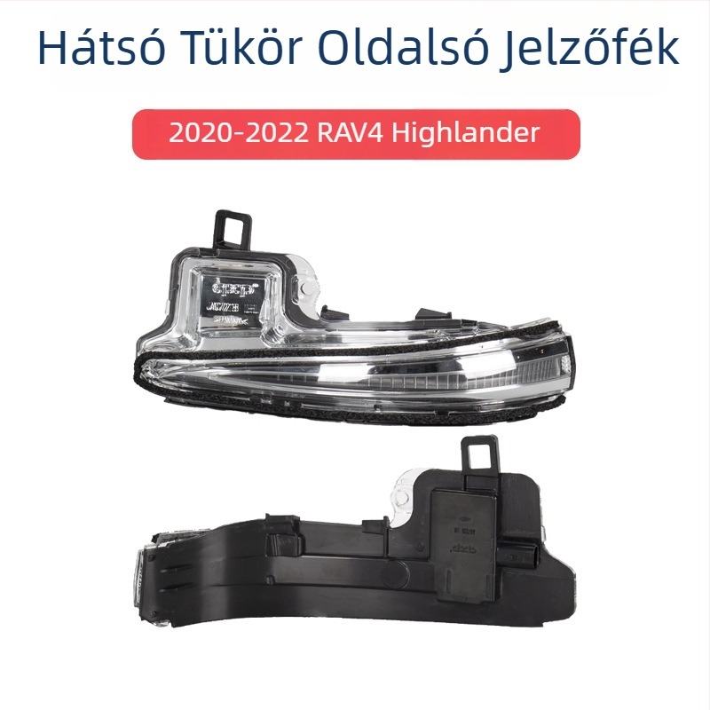 Visszapillantó tükörház fényjelzővel és lencse keretével 2020-2022 Toyota RAV4-hez