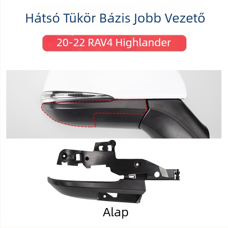 Visszapillantó tükörház fényjelzővel és lencse keretével 2020-2022 Toyota RAV4-hez