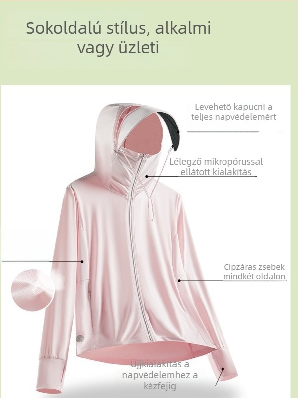 UV-védelem, ice-silk kapucnis felső maszkkal, könnyű, lélegző, gyorsan száradó, szabadtéri sportokhoz