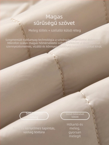 Női nylon mellény cipzárral, álló gallér, karcsú szabás, másodlagos anyag: juh gyapjú