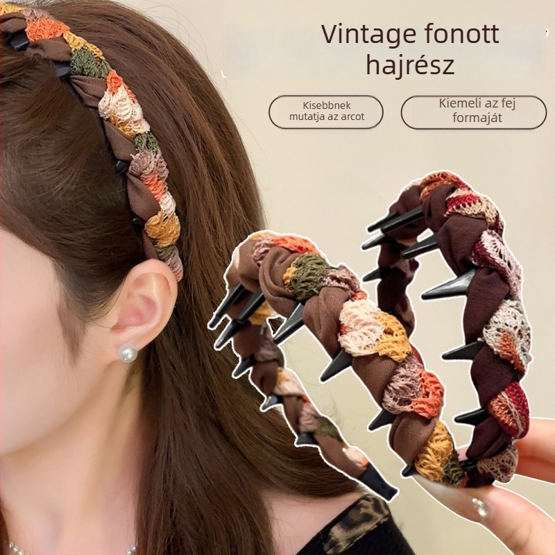 Női hajpánt, kézzel készült textilből, vintage stílus, irodalmi retro, Yiwu eredet, 2025 tél
