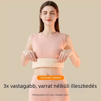 Női gyapjúval töltött termosz mellény fleece béléssel, vastag, őszi–téli alapréteg