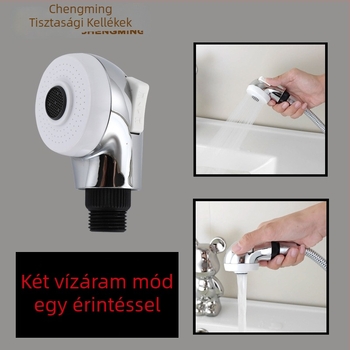 XH121 Zuhanyfej - műanyag, hordozható, csavaros rögzítés, habosító és eső funkciók, krómozott felület