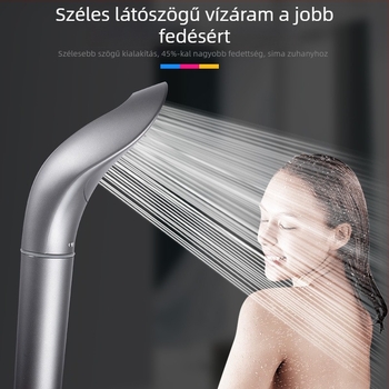 Zuhanyfej szűrővel, megnövelt áramlás és beépített vízmelegítő, esőzuhany, fúrás nélküli szerelés