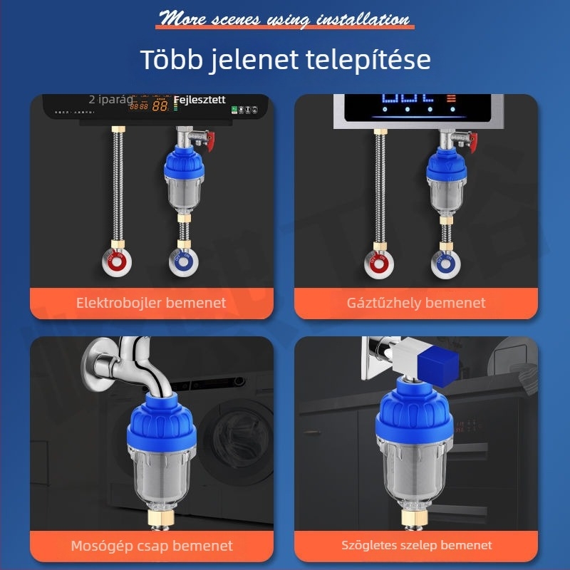 Háztartási elektromos vízmelegítő előszűrő (ABS műanyag; modern és minimalist stílus; alkalmas csapra, mosógépre és zuhanyra)