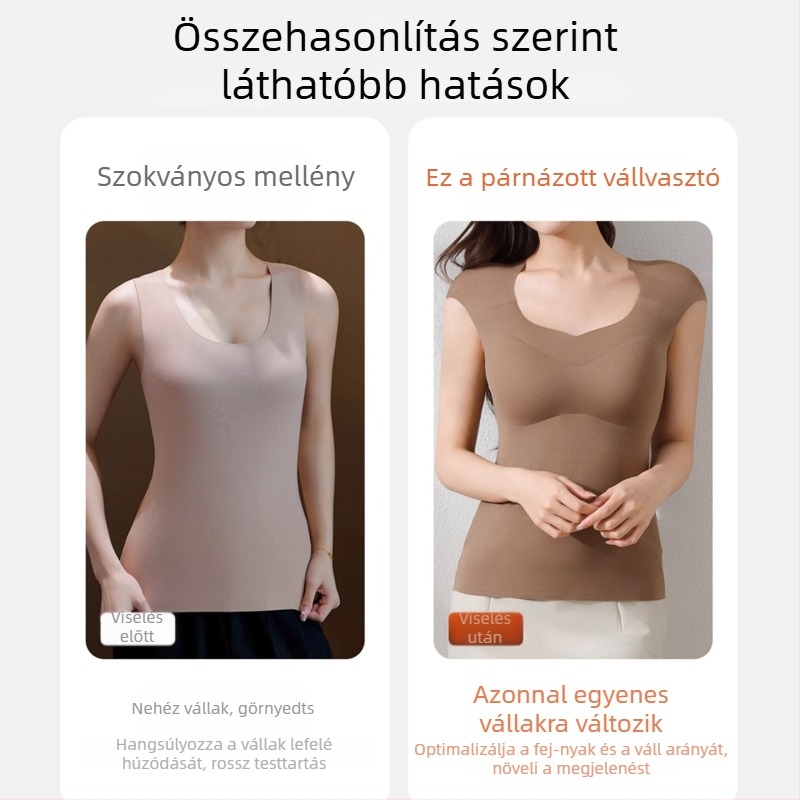 Női termikus mellény beépített kosarakkal, kerek nyakú, nylon anyag, melegített bolyhos bélés