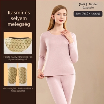 Uniszex gyapjú termál szett – dupla réteg, vastag 251–300 g/m², kerek nyakú, hosszú ujjú