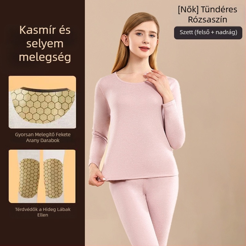 Uniszex gyapjú termál szett – dupla réteg, vastag 251–300 g/m², kerek nyakú, hosszú ujjú