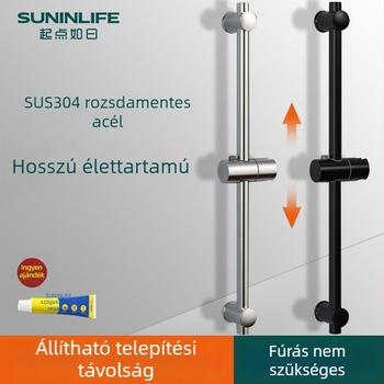 Zuhanytartó emelőrúddal, 304 rozsdamentes acélból, fúrásos szerelés, modern minimalista stílus