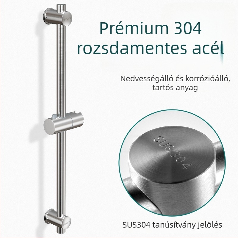 Zuhanytartó emelőrúddal, 304 rozsdamentes acélból, fúrásos szerelés, modern minimalista stílus