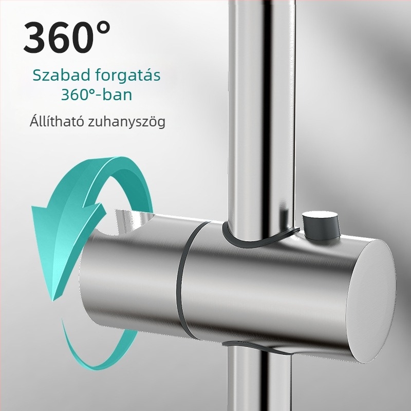 Zuhanytartó emelőrúddal, 304 rozsdamentes acélból, fúrásos szerelés, modern minimalista stílus