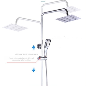 ABS anyagú zuhany polc, elektroplating eljárással, kézi szerelés, működési hőmérséklet 0–100 °C, névleges nyomás 1,6 MPa