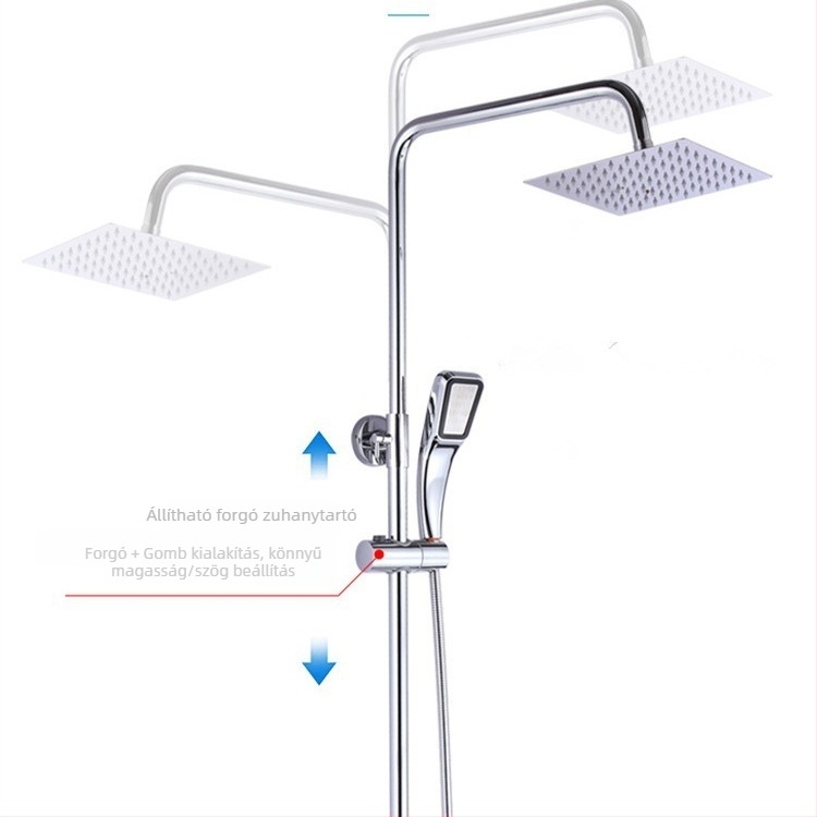 ABS anyagú zuhany polc, elektroplating eljárással, kézi szerelés, működési hőmérséklet 0–100 °C, névleges nyomás 1,6 MPa