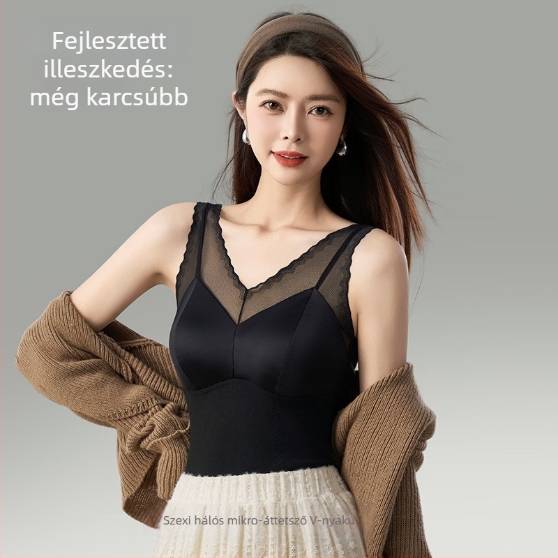 Integrált kosaras melltartóval és mellkas párnával ellátott termális mellény; lélegző poliészter anyag; 90-95% poliészter; középszúlyú 141-160 g/m²; külső viseletre is alkalmas