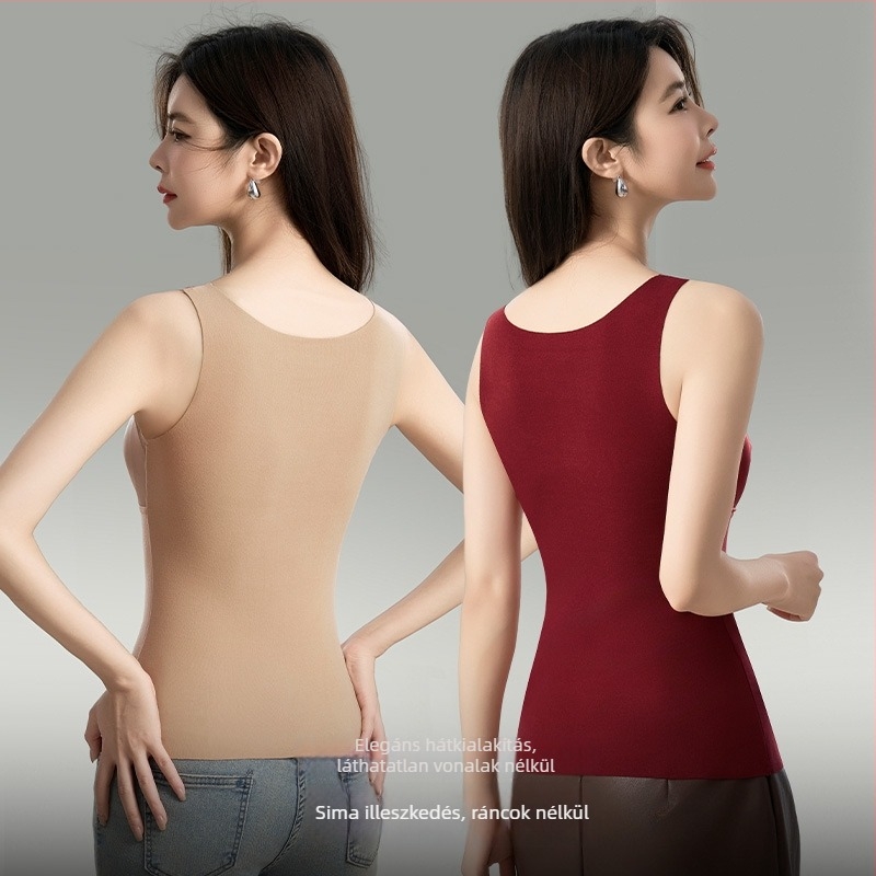 Integrált kosaras melltartóval és mellkas párnával ellátott termális mellény; lélegző poliészter anyag; 90-95% poliészter; középszúlyú 141-160 g/m²; külső viseletre is alkalmas