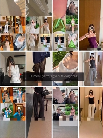 Ujjatlan felső beépített melltartó betétekkel, pántos dizájnnal és csőtop-stílusú, pamut-len anyag