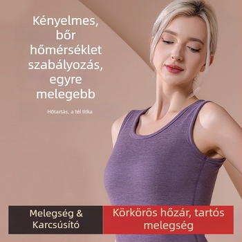 Melegítő gyapjú mellény fleece béléssel, extrán vastag, kétszeres réteg, kapucnival, kerek nyakú, hordható alaprétegként vagy külső ruházatként