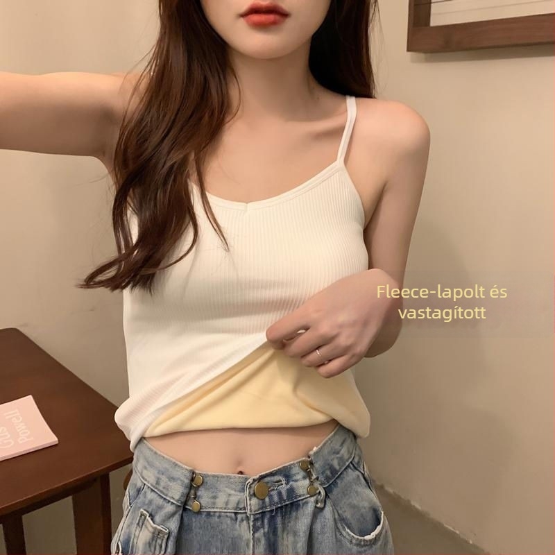 Női termo mellény fleece-béléssel, pamut anyag, vastagság 201-250 g/m2, V-nyakú, pulóver, varrat nélküli