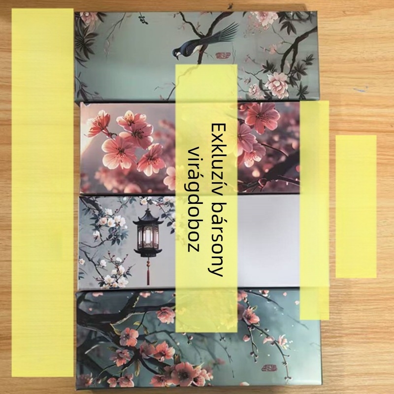 Fa virággal díszített hajcsat, selyem velúr betéttel – etnikus stílusú fejfedő