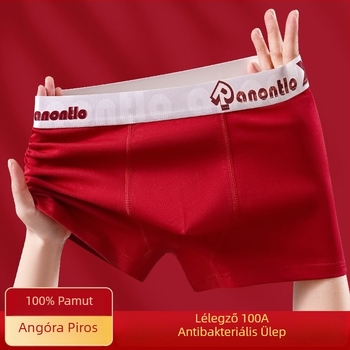 Pamut férfi boxer brief burgundi színben, középmagas derekú