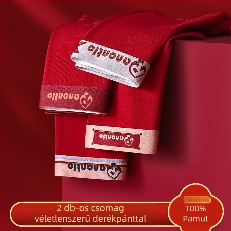 Pamut férfi boxer brief burgundi színben, középmagas derekú
