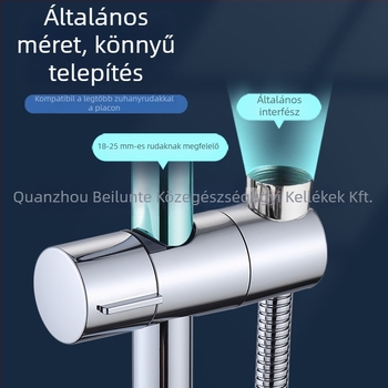 Fúrás nélküli zuhanytartó, állítható emelőrúdas alap, kézi zuhanyfej csúszó hüvelyével, modell BL-8005, ABS, közepes beillesztés, elektropótlás