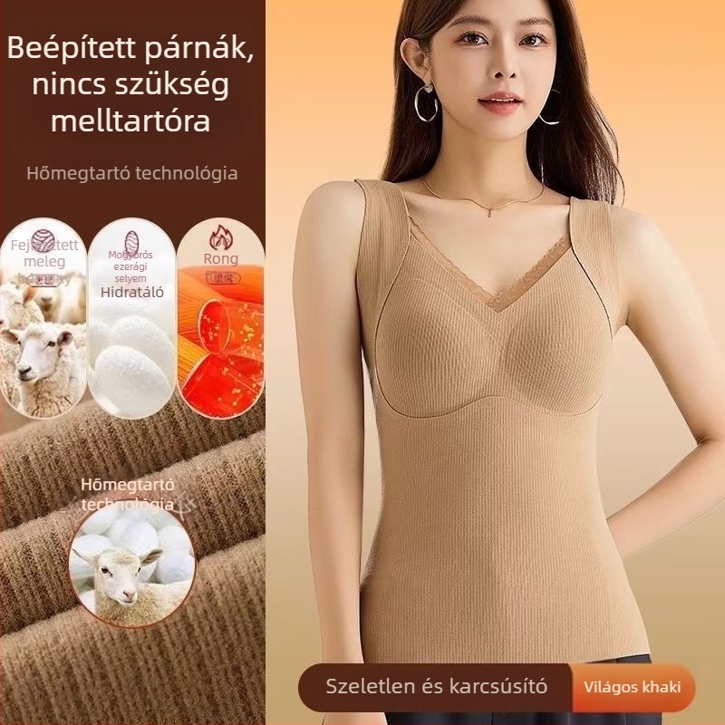 Meleg mellény beépített kosaras és párnázott felsőrésszel (Nylon; Légáteresztő; Vastag anyag; V-nyak)
