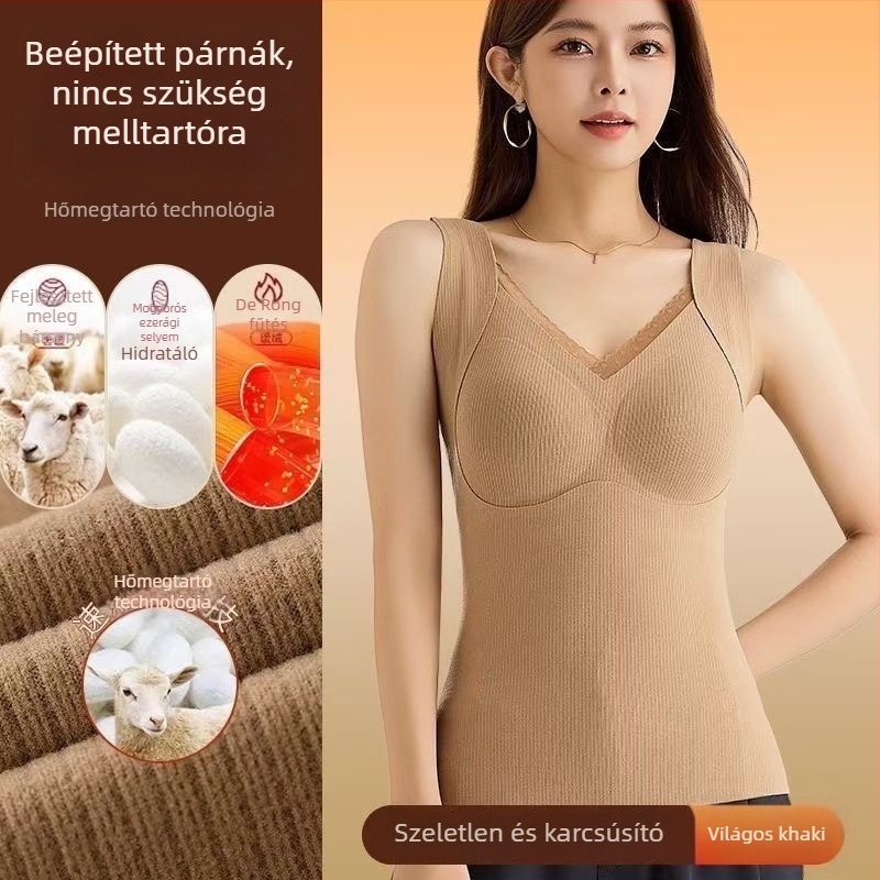 Meleg mellény beépített kosaras és párnázott felsőrésszel (Nylon; Légáteresztő; Vastag anyag; V-nyak)