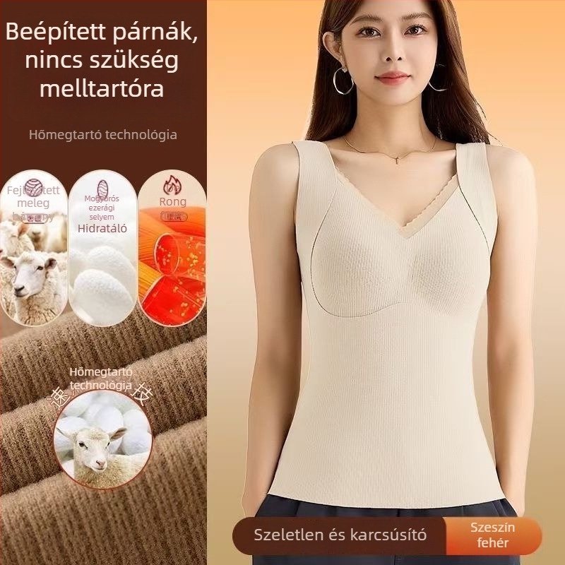 Meleg mellény beépített kosaras és párnázott felsőrésszel (Nylon; Légáteresztő; Vastag anyag; V-nyak)