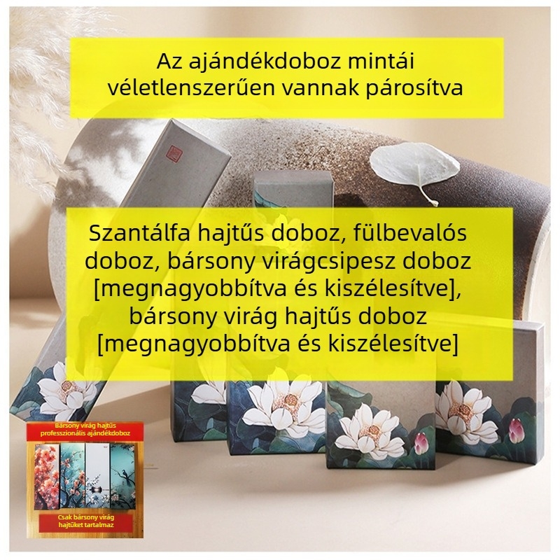 Velúr virágos hajcsat szantálfa bojttal