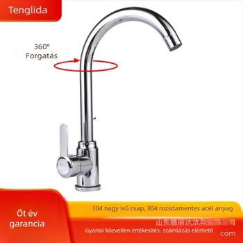 3-utas rozsdamentes acél konyhai csaptele elektroplattált felülettel, kerámiás patron, névleges nyomás 1.0 MPa, üzemeltetési hőmérséklet 0–90°C