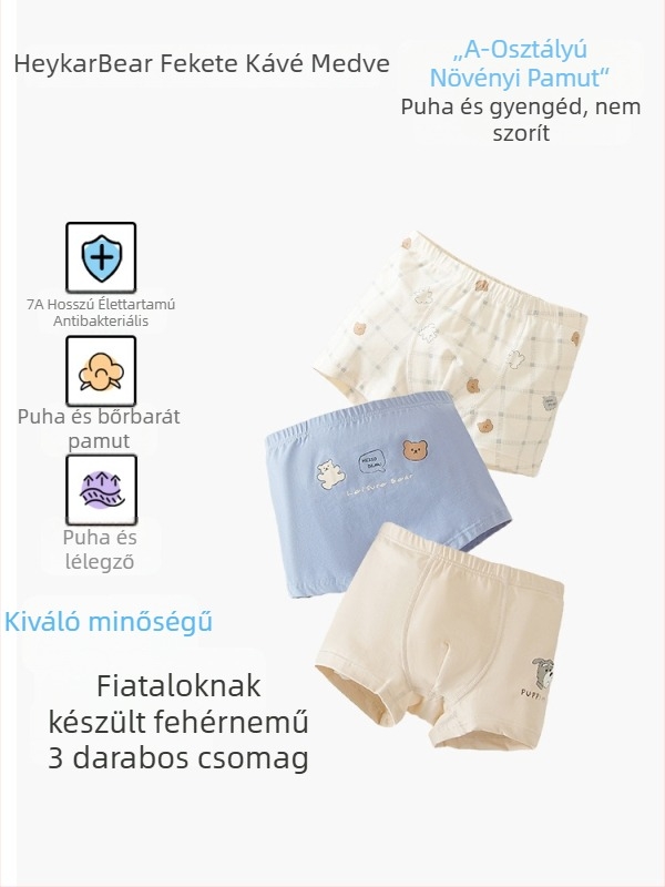 Gyerekeknek készült alsónadrág, uniszex, 95% pamut, varrat nélküli, rajzfilm minta