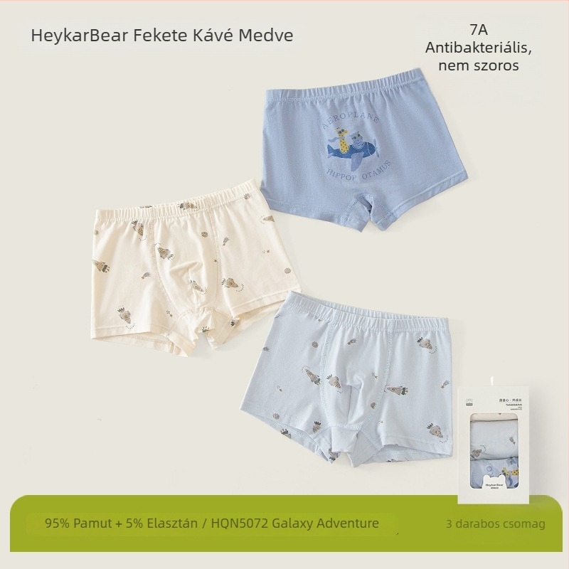 Gyerekeknek készült alsónadrág, uniszex, 95% pamut, varrat nélküli, rajzfilm minta