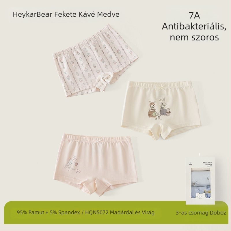 Gyerekeknek készült alsónadrág, uniszex, 95% pamut, varrat nélküli, rajzfilm minta