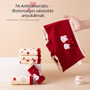 Lányoknak pamut középmagas derekú alsónemű, Kategória A, Cartoon mintázat, 3-8 éves