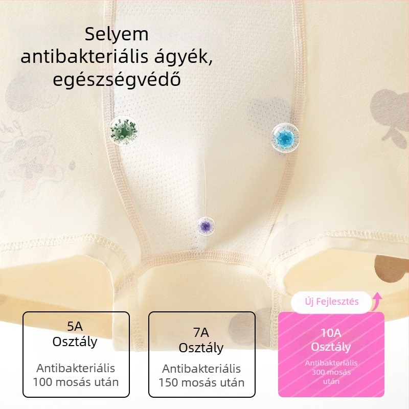 Antibakteriális pamut fiú boxeralsónadrág, A osztály, 95% pamut + 5% elasztán, 3–8 éveseknek