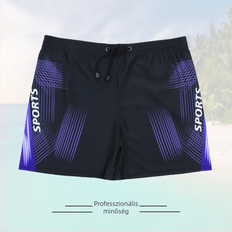 Férfi gyorsan száradó, légáteresztő úszónadrág mintás kivitelben; poliészter anyag, 230 g súly; bélés poliészter, 85% tartalom; futáshoz, úszáshoz és vízi sportokhoz