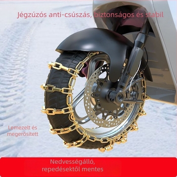 Téli csúszásgátló láncok elektromos rollerekhez, mopedekhez és elektromos háromkerekűekhez — Gumi; Kompatibilis elektromos rollerekkel, mopeddel és háromkerekűekkel; Nincs testreszabás