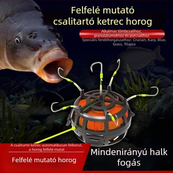 Kültéri horgászatra szánt robbanóhorog etetőkosárral
