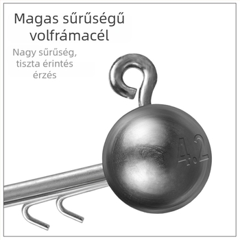 Ólmos fejű horog wolfrám acélból basszus horgászathoz (tövises horog, patak)