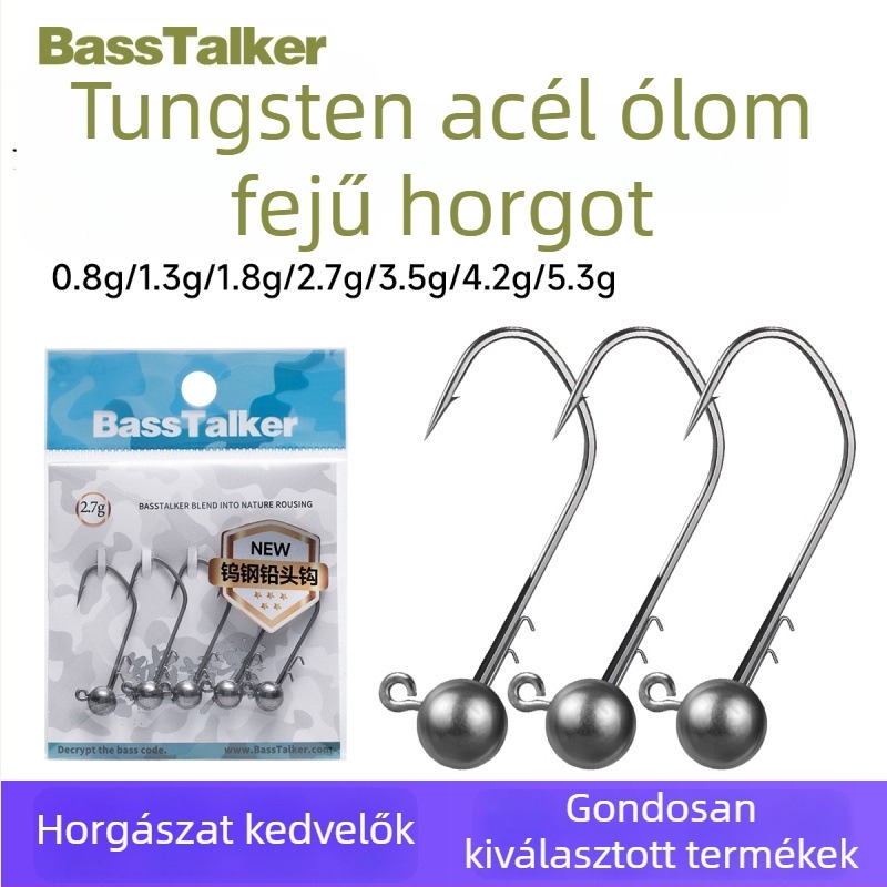 Ólmos fejű horog wolfrám acélból basszus horgászathoz (tövises horog, patak)